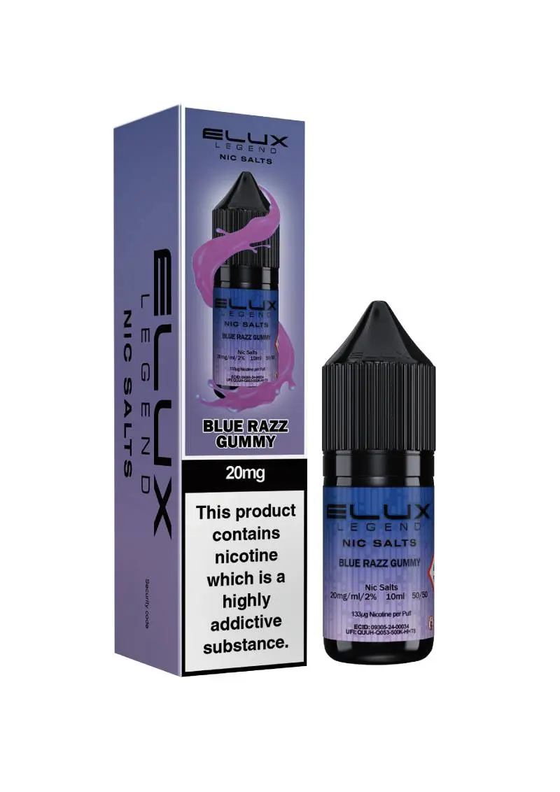 Blue Razz Gummy Nic Salt E-Liquid by Elux Legend 10ml